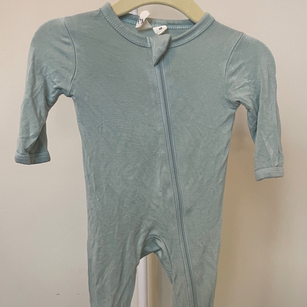 Kyte Baby Sage Green Footed Sleeper | Newborn | Bamboo Zip Footie